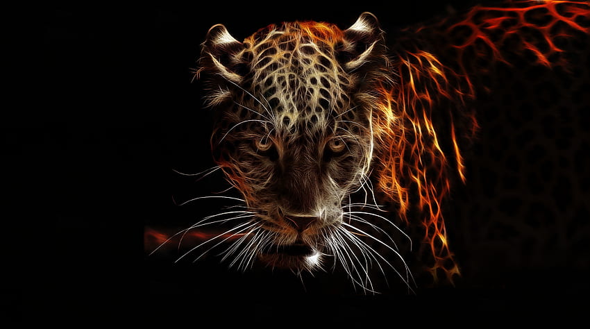 Jaguar, animal, wildlife, artwork HD wallpaper