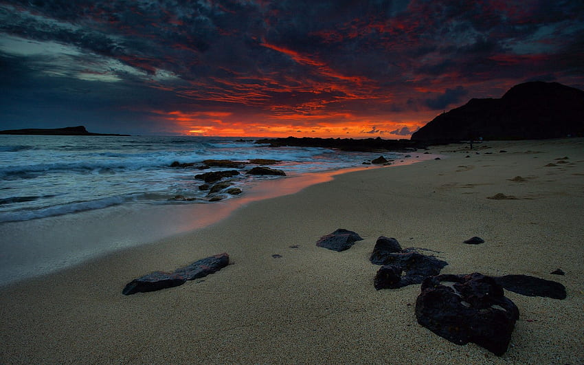 Mar, Naturaleza, Cielo, Noche, Playa fondo de pantalla