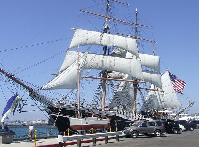 Star of India in San Diego Ca., San Diego, sail, ship, harbor HD wallpaper