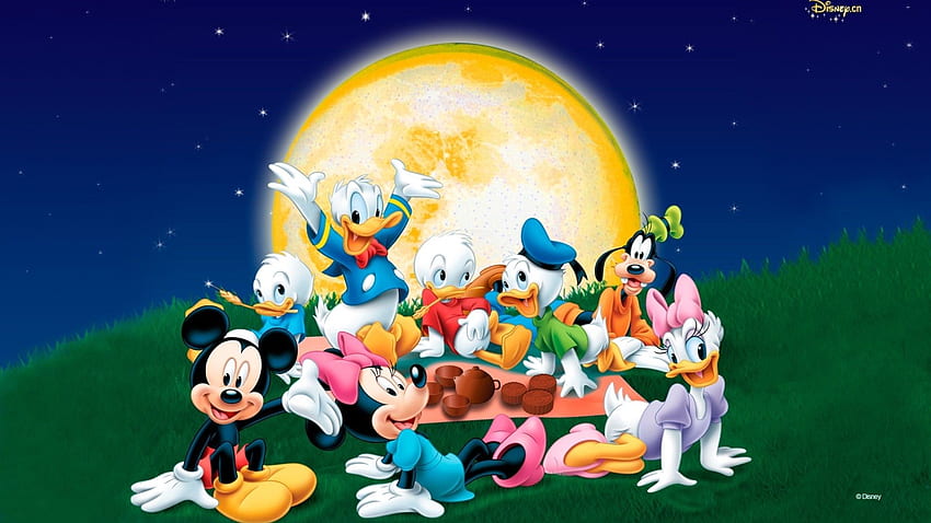 Mickey Mouse y sus amigos con la familia del pato Donald, Disney Mickey y sus amigos fondo de pantalla