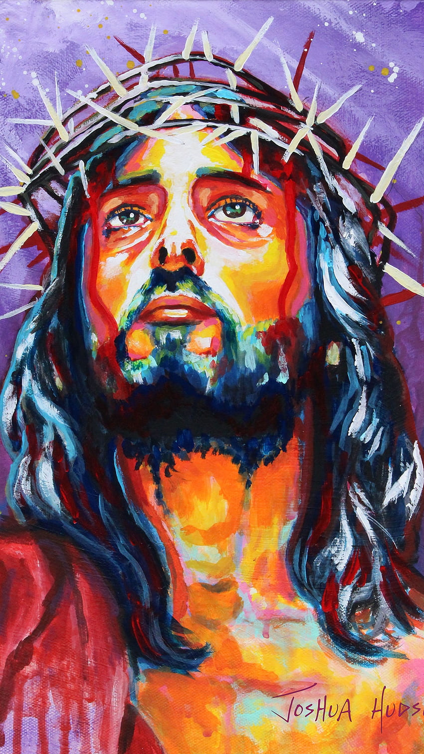 Papa Jesus, Colorful Painting HD phone wallpaper