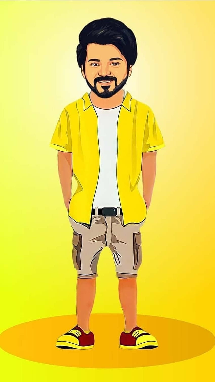 Vijay Beast, Camisa Amarela, Retrato Papel de parede de celular HD