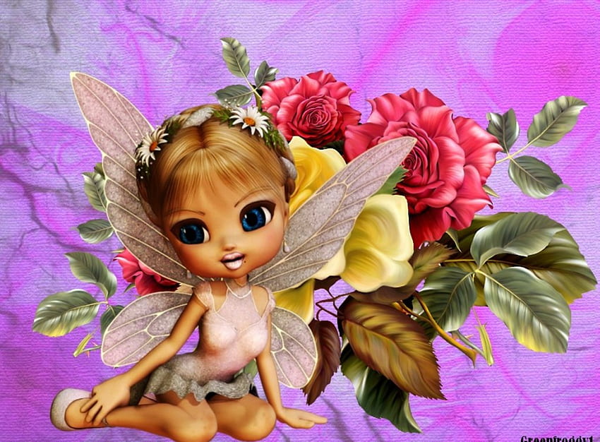 CUTE LITTLE ANGEL, FLOWERS, ANGEL, CUTE, FANTASY HD wallpaper | Pxfuel