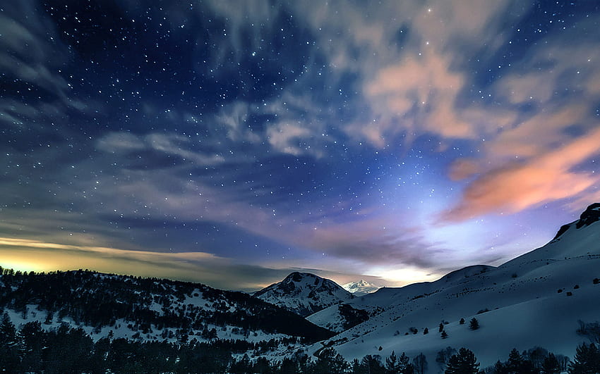 25++ Cielo nocturno de invierno completo fondo de pantalla