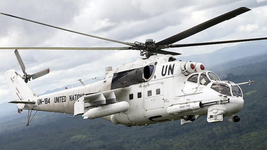 Mil MI-24 - Organizacja Narodów Zjednoczonych, Narody, Wojna, Helikopter, MI-24, Zjednoczone, Wojskowe, Mil Tapeta HD