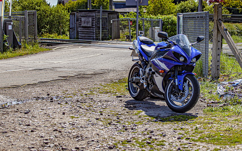 Yamaha YZF-R1, , front view, exterior, new blue YZF-R1, japanese sportbikes, Yamaha HD wallpaper