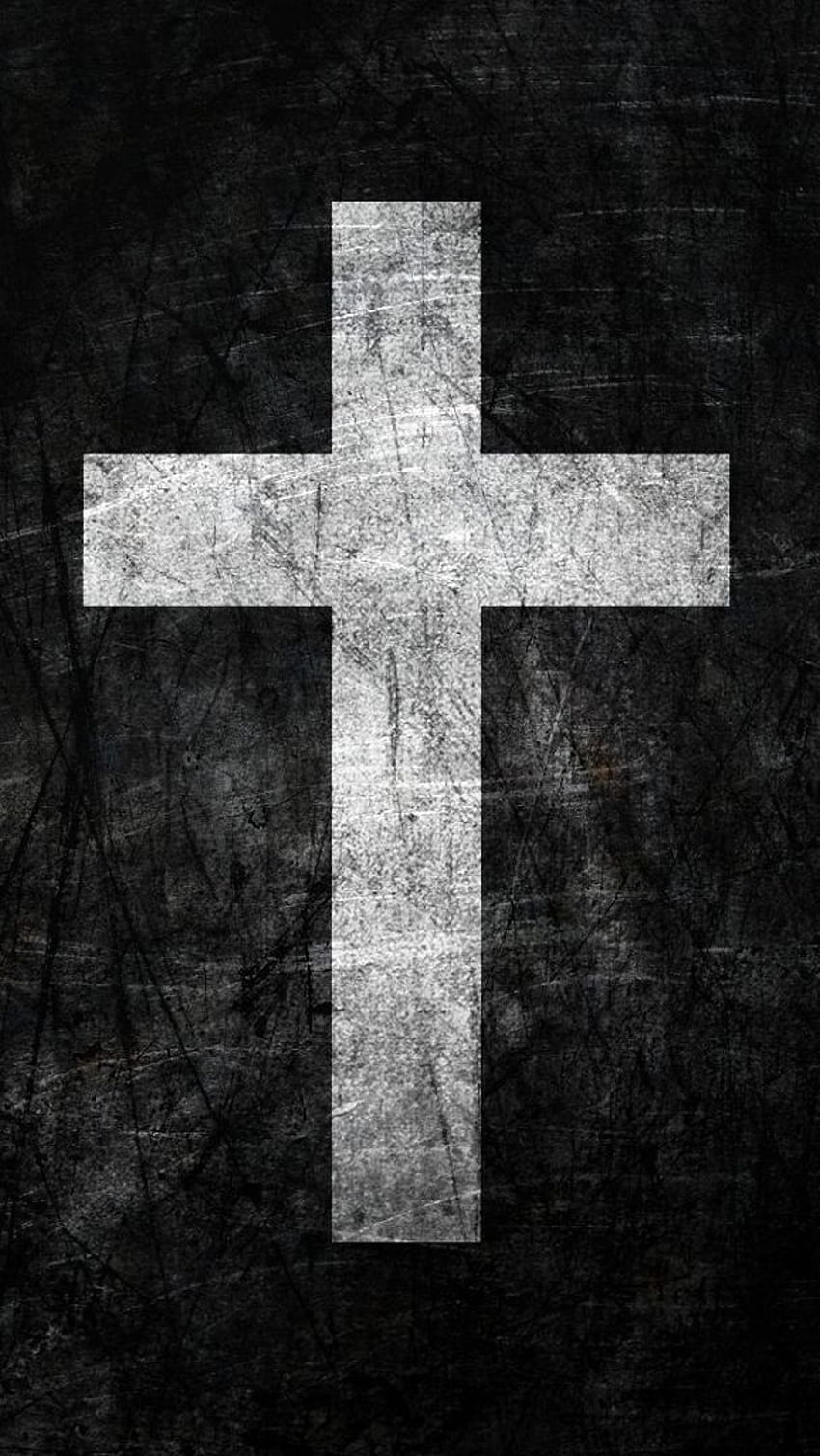 イエス クロス、黒と白、テーマの背景 HD電話の壁紙