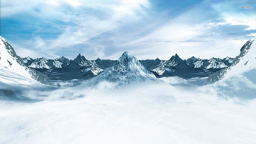 Snowy mountain HD wallpaper