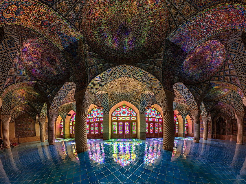 (1600×1200)。 美術。 モスク、シーラーズ イラン、イラン、ペルシャ建築 高画質の壁紙