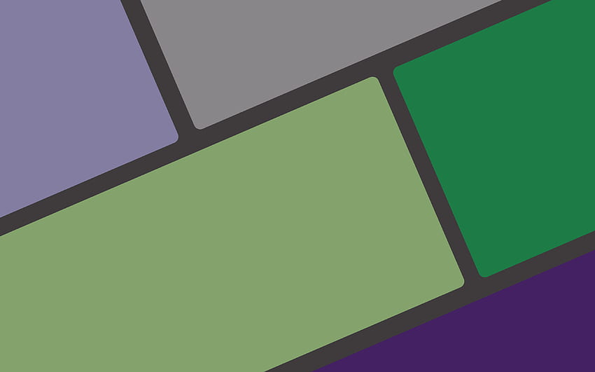 hijau dan ungu, persegi panjang, bentuk geometris, desain material, latar belakang berwarna-warni, garis berwarna-warni, seni geometris, kreatif, latar belakang dengan garis Wallpaper HD