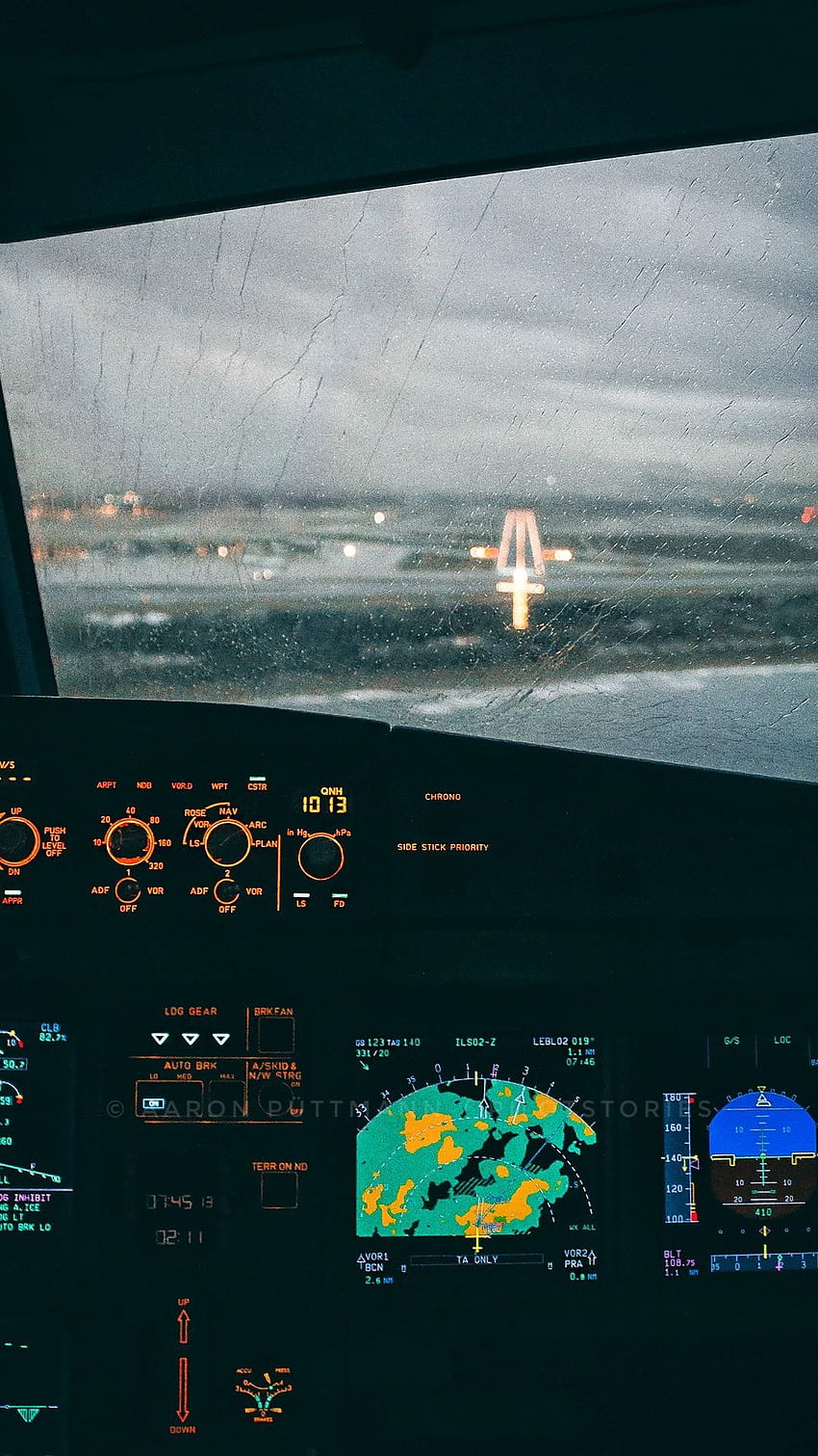 Zbliżanie się do Bcn przy złej pogodzie, widziane z A320 — telefon Airbus A320 — i tło Tapeta na telefon HD