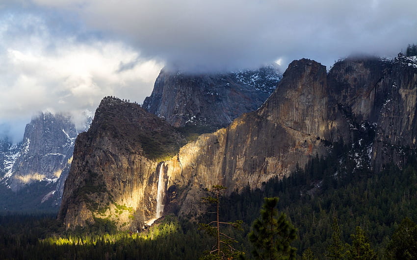 Natura, góry, mgła, Park Narodowy Yosemite, Yosemite Tapeta HD