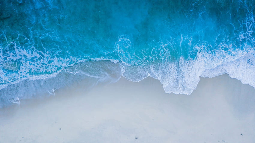 Beach Shore Blue Water Waves, Shore, Nature,, Beach Wallpape w 2020 roku. Natura, fale, plaża Tapeta HD