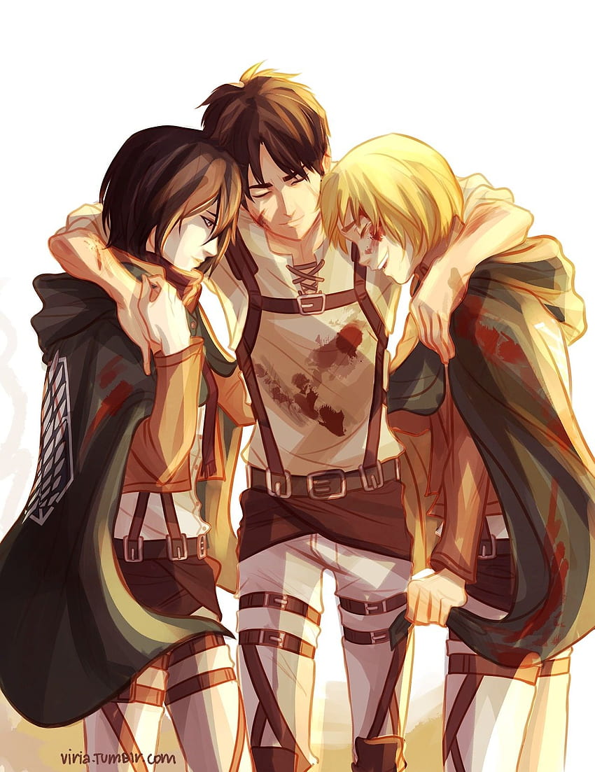 Eren Mikasa Armin - Shingeki No Kyojin (l'attaque des Titans) Fan Art Fond d'écran de téléphone HD