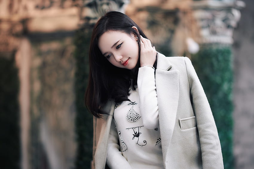 Cute and beautiful, girl model, Asian HD wallpaper