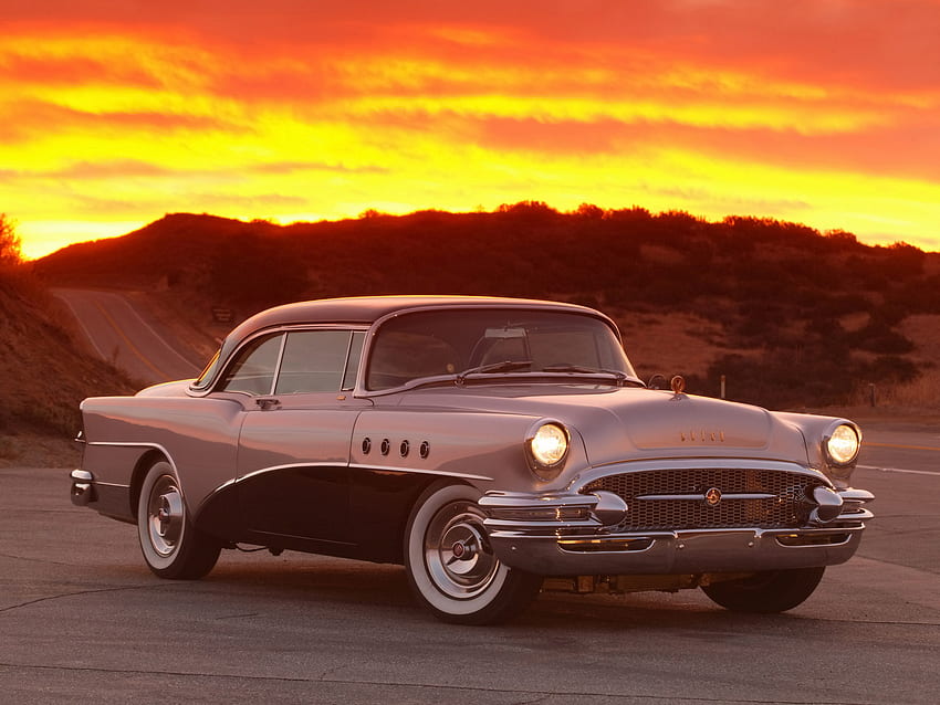 Jay Leno Buick Roadmaster 1955, jay leno, 1955, buick, roadmaster, zachód słońca Tapeta HD