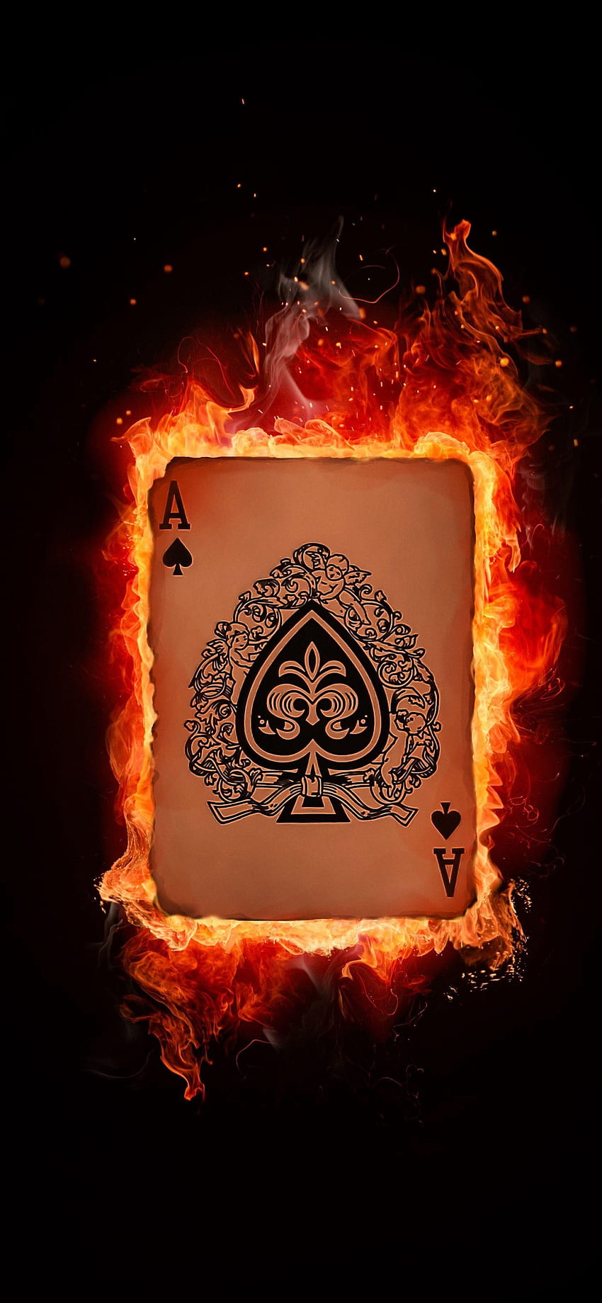 Ace of Spades – Tech, Flaming Fox Tapeta na telefon HD