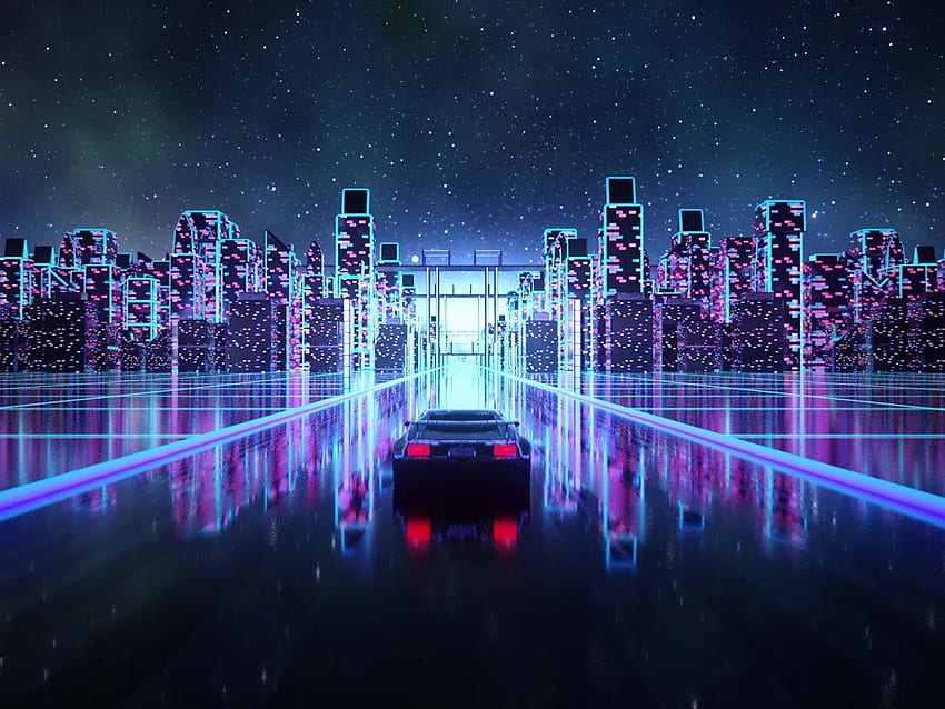 Cyberpunk, Outrun, Vaporwave-Auto HD-Hintergrundbild