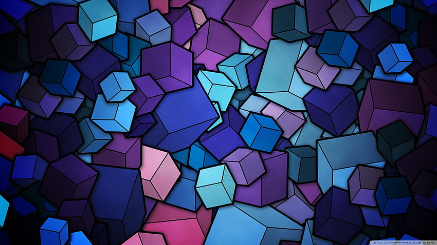 Blue Cubes Ultra Background for U TV : 멀티 디스플레이, 듀얼 모니터 : 태블릿 : 스마트폰, 쿼드 HD 월페이퍼