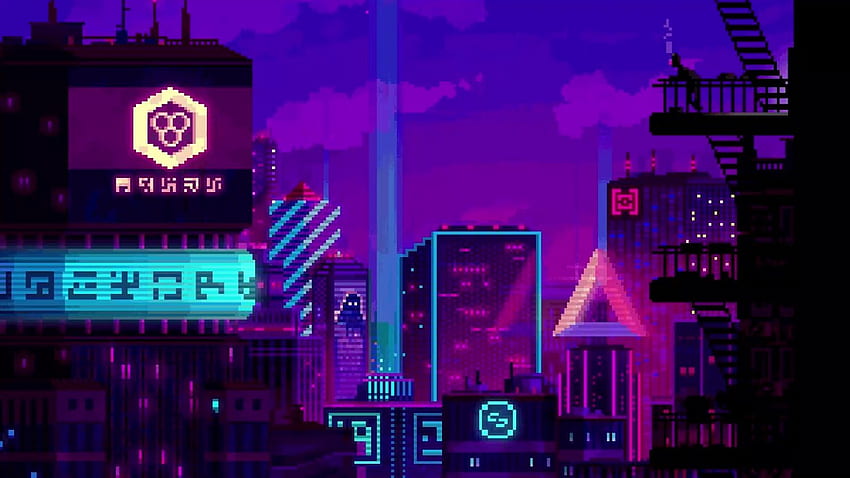 Night City 8 Bit Live Waifu, Japanese Pixel HD wallpaper