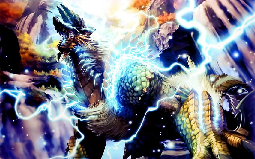 Monster Hunter Zinogre Creature Fantasy Art - ความละเอียด: วอลล์เปเปอร์ HD