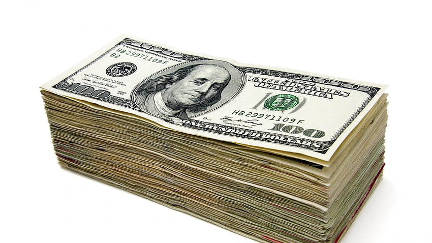 Preview money, stack, dollar, white background HD wallpaper