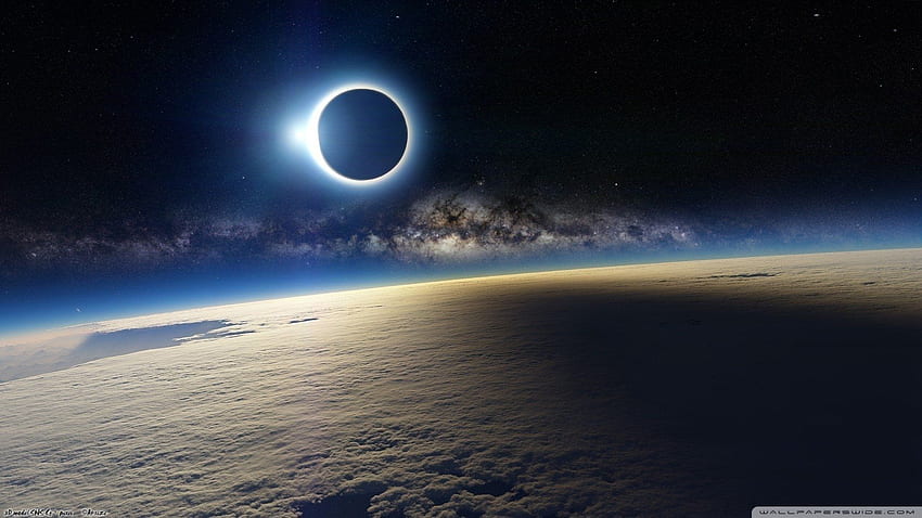 Слънчево затъмнение от космоса ❤ за Ultra TV, пълно слънчево затъмнение HD тапет