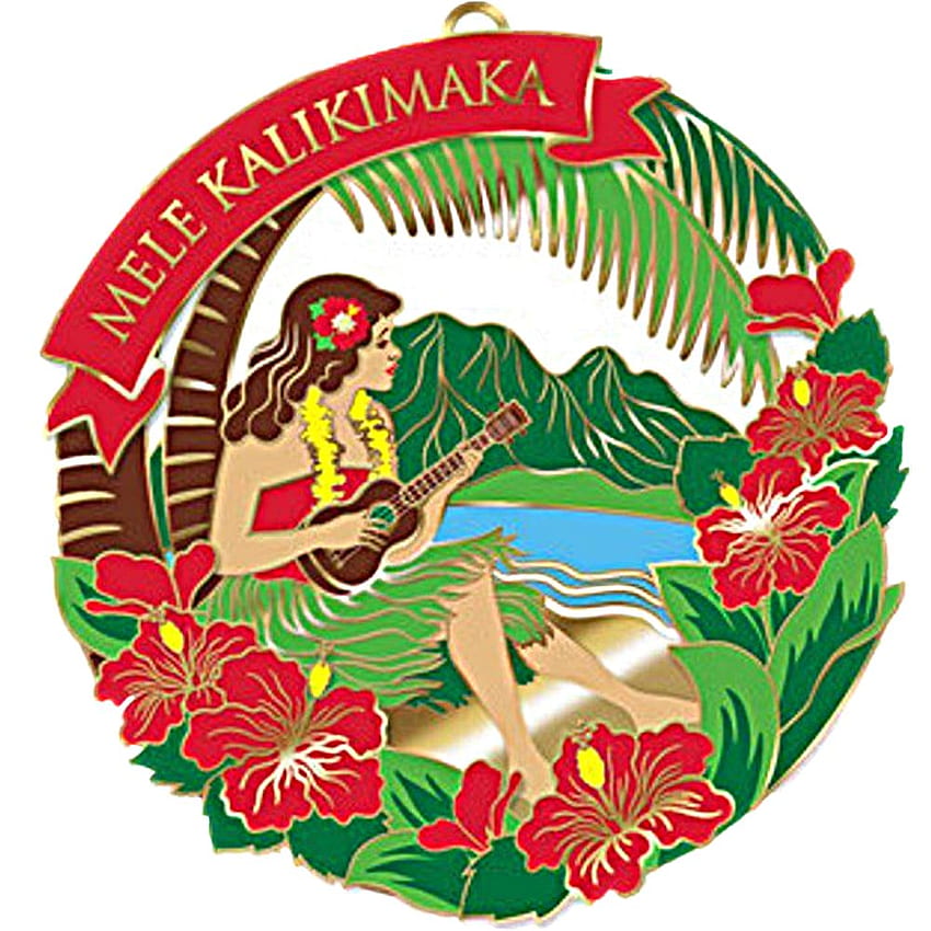 MELE KALIKIMAKA HAWAIIAN VINTAGE HULA GIRL CHRISTMAS ORNAMENT HD phone wallpaper
