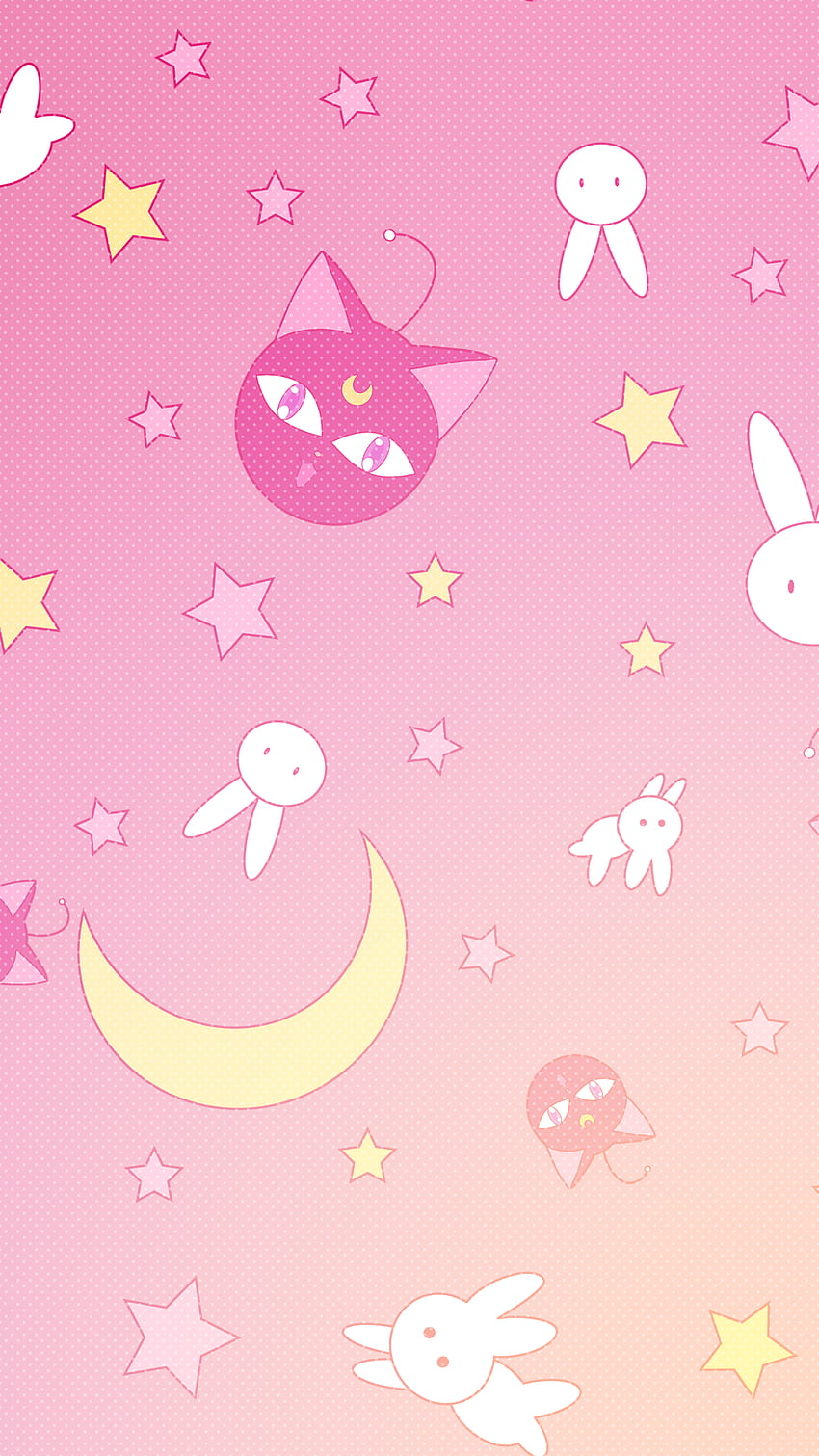 Sailor moon cute pink 1080 x 1920 (anime, otaku, magical girl, magic wand, star, cat). Pink , Sailor moon cat, Sailor moon HD phone wallpaper