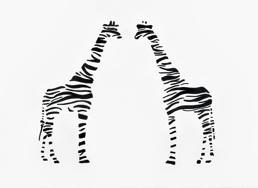 Zebra striped giraffe, giraffe, zebra, zebra stripe HD wallpaper