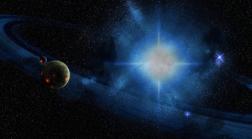 ดาวเคราะห์ จักรวาล ดวงดาว เปล่งประกาย แสง อวกาศ การระเบิด วอลล์เปเปอร์ HD