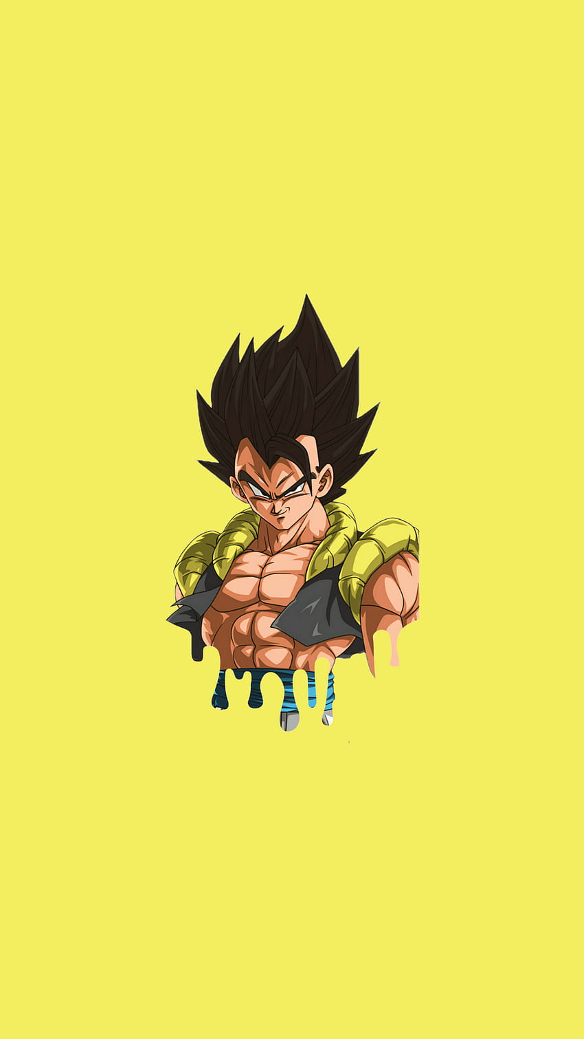 Gogeta DBS Broly, végéta, vegetto, goku, jaune, boule de dragon, minimaliste, anime, saiyan Fond d'écran de téléphone HD