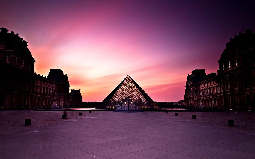 graphy, Dusk, Paris, Museum, Building, Architecture, The Louvre, Palace / and Mobile Background HD wallpaper
