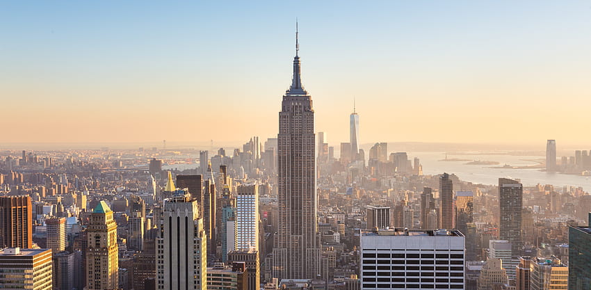 New york, kota, bangunan, di hari yang cerah, sinar matahari Wallpaper HD