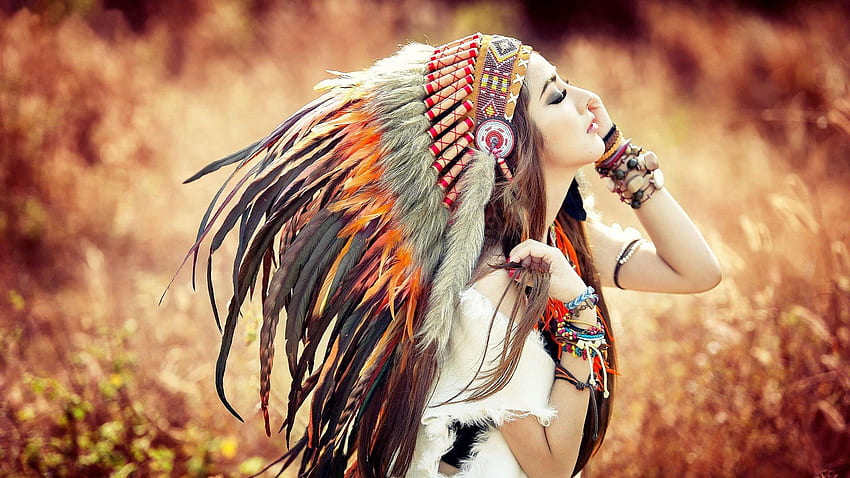 Native American Girl., Red Indian Tapeta HD