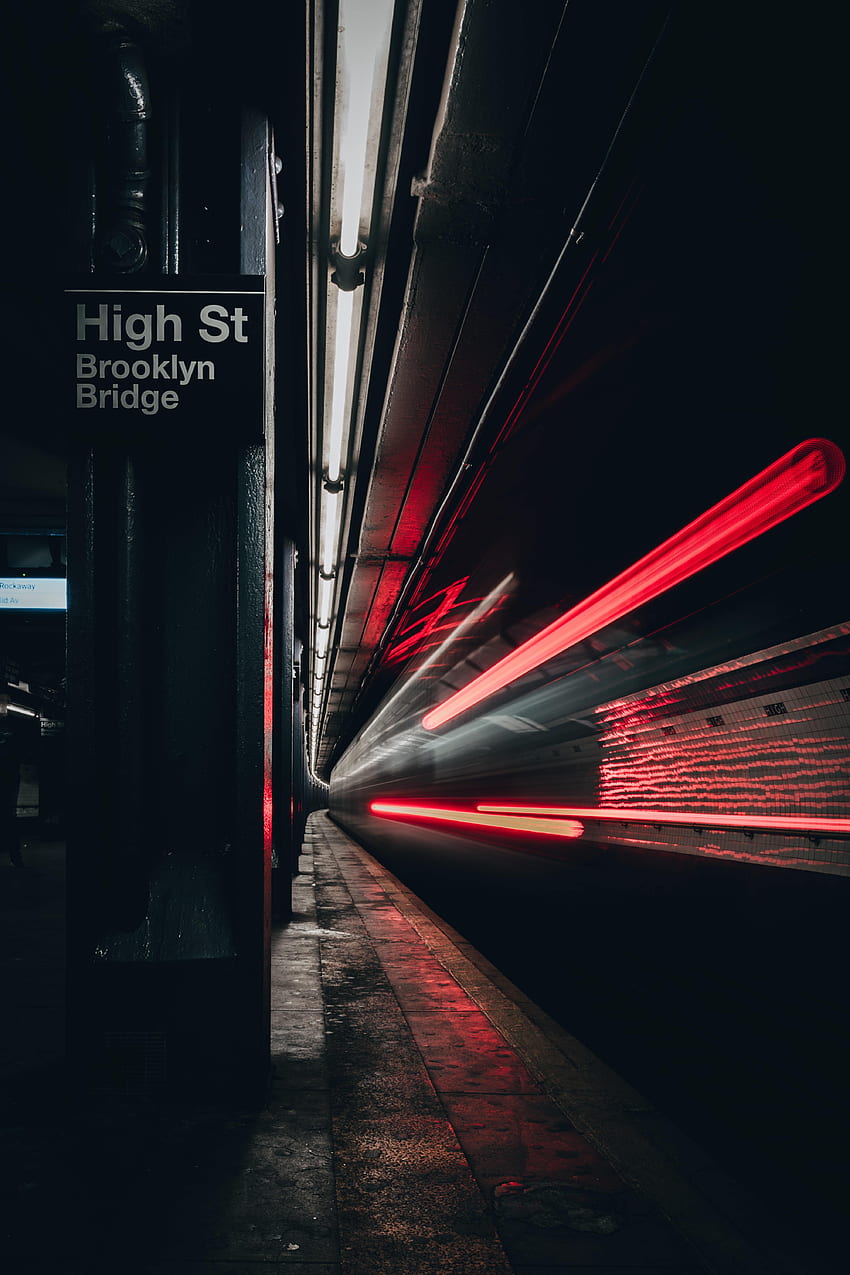 Long Exposure, Glow, Tunnel, Train, Metro, Subway HD phone wallpaper