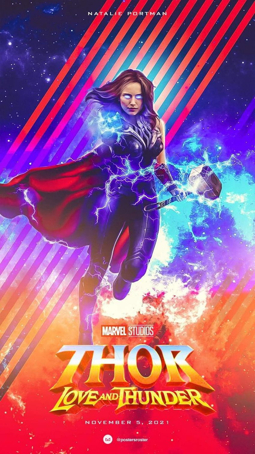 Natalie Portman เป็น Goddess of Thunder ใน Thor Love และ Thunder Ultra Mobile ในปี 2022 Thor, Movie , Thor วอลล์เปเปอร์โทรศัพท์ HD