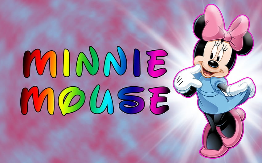 Minnie mouse, Pink bow, Dress, Ub HD wallpaper