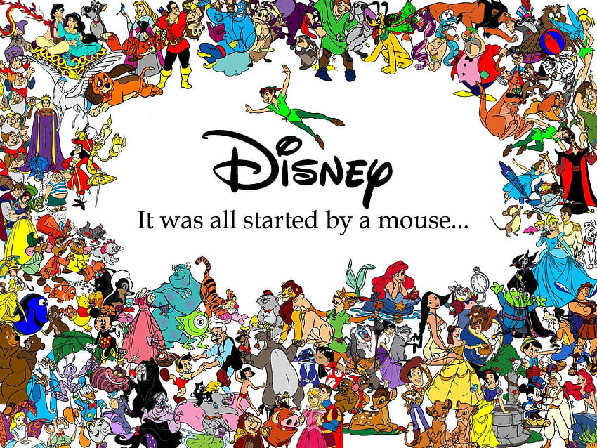 Plano de fundo de todos os personagens da Disney 1600 × 1200, clássico da Disney papel de parede HD