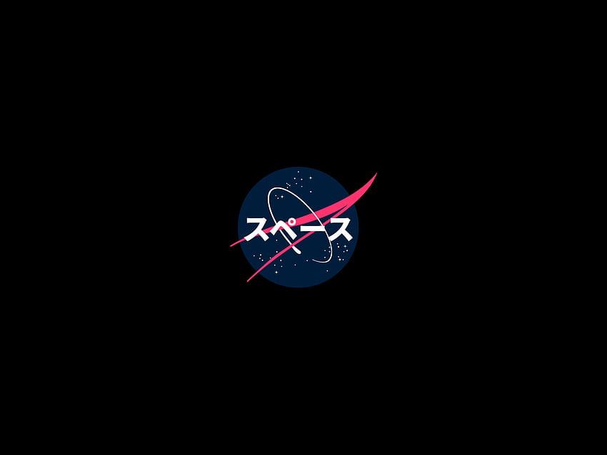 NASA, arte giapponese, logo, minimalismo, scuro • For You For & Mobile Sfondo HD