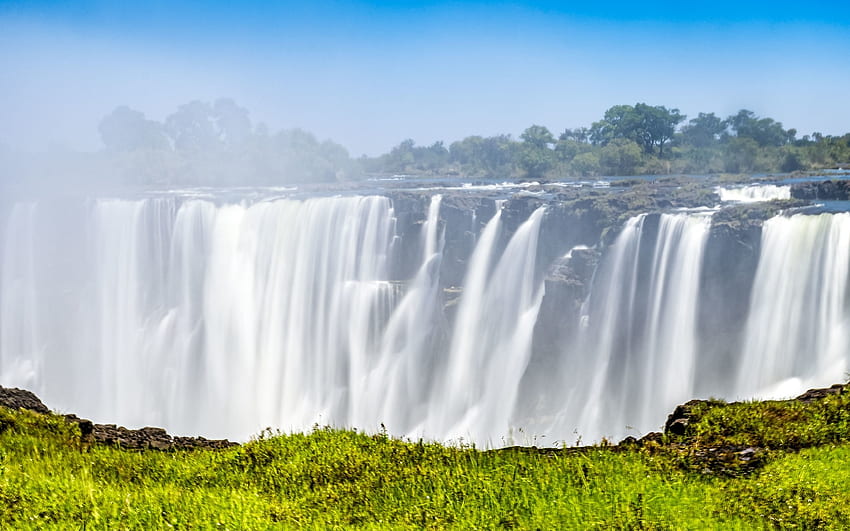 Виктория Фолс, Зимбабве, водопад, Африка, Зимбабве, Виктория HD тапет