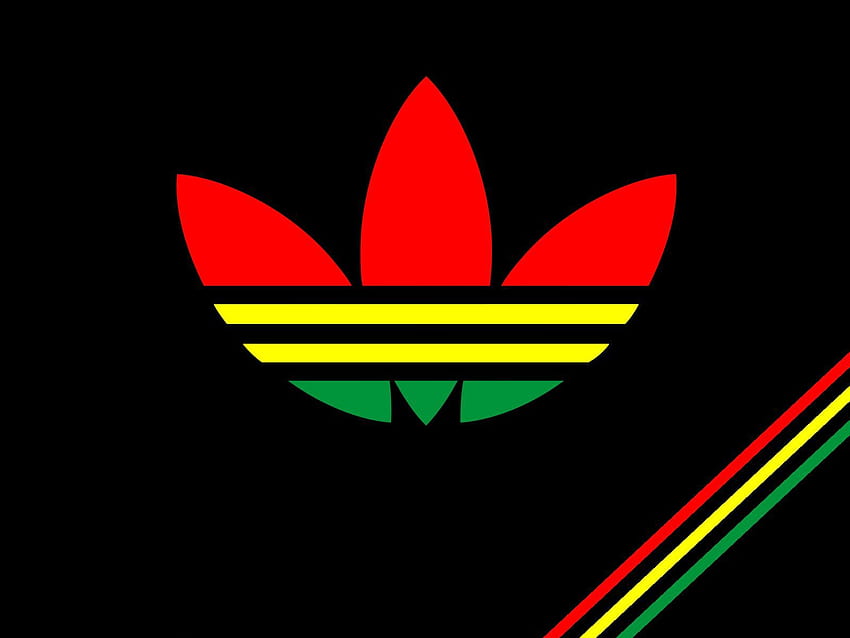 Logo Adidas Rasta, kolorowe logo Adidas Tapeta HD