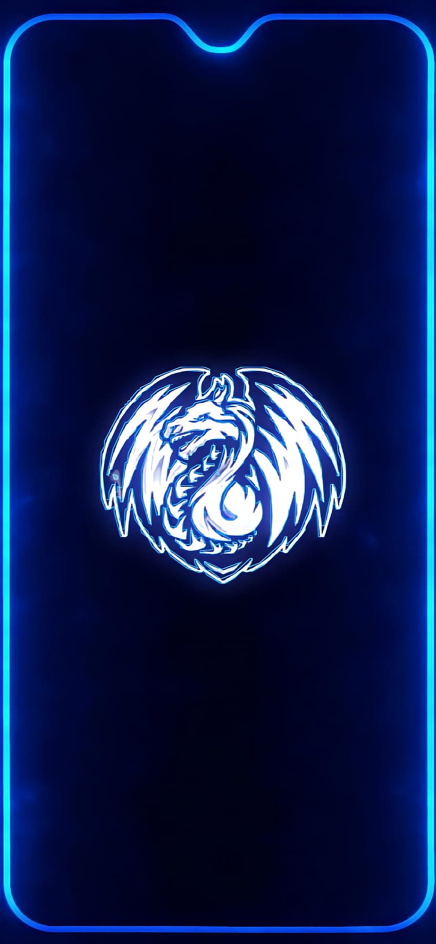 Blue Edge Dragon, art, symmetry HD phone wallpaper | Pxfuel