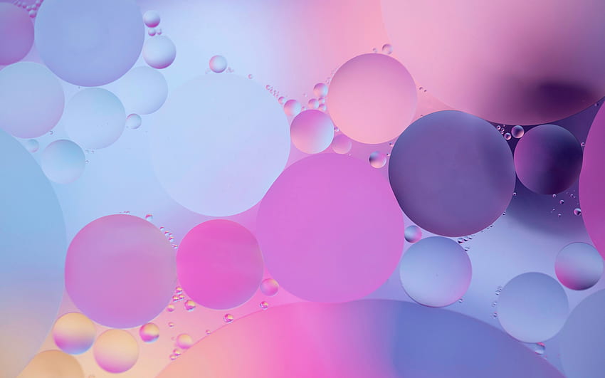 Abstrato, azul, roxo, rosa, bolha, óleo, água papel de parede HD