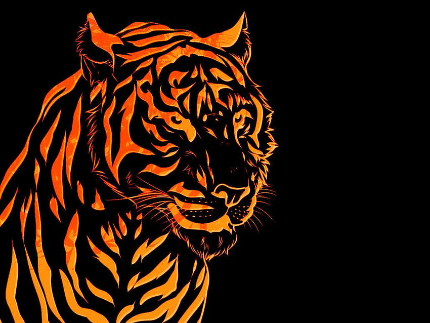 Огнен тигър, китайски зодиакален тигър HD тапет