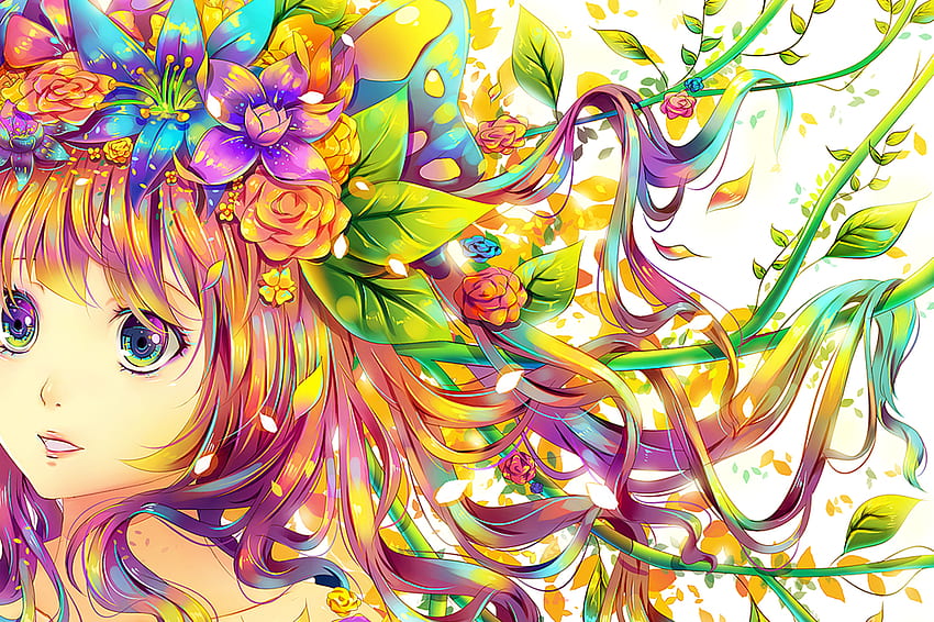 Anime young woman, Colorful Anime PC HD wallpaper