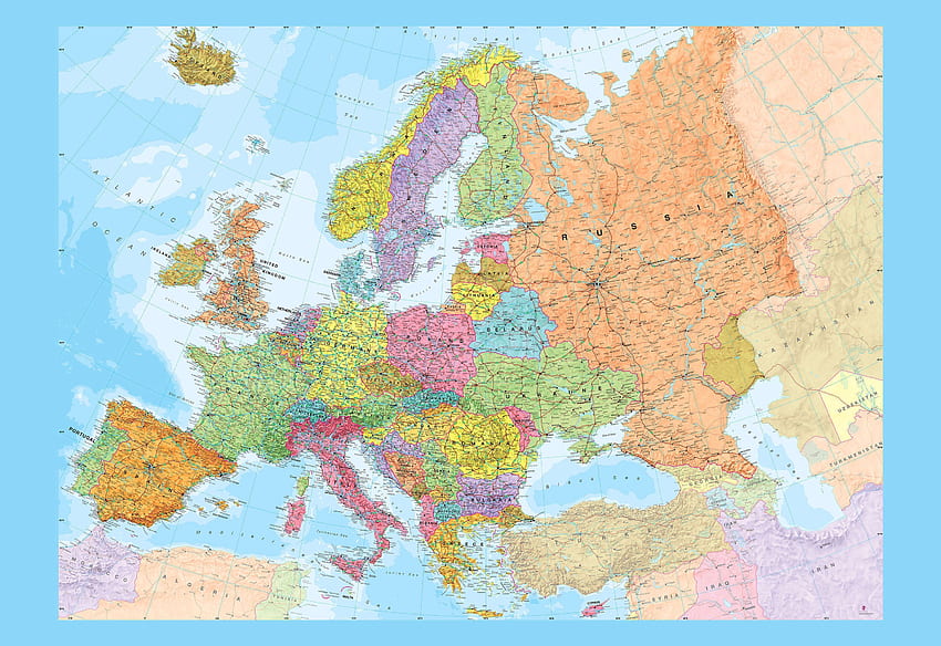 Carte politique de l'Europe Fond d'écran HD