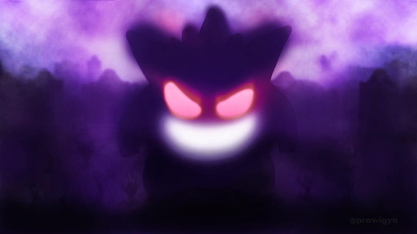 Gengar Dark, anime, manga, pokemon, purple, HD phone wallpaper