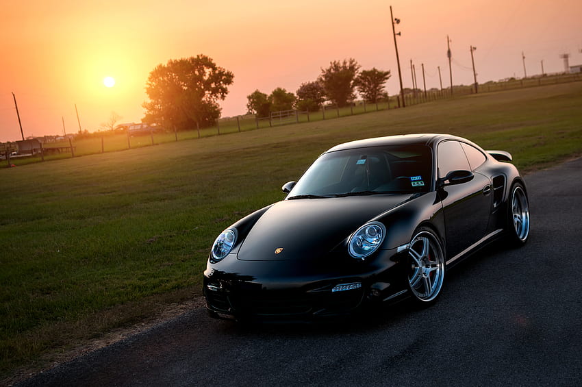 Porsche, Sun, Cars, Glare, Lawn, 911, 997, Front, Turbo HD wallpaper