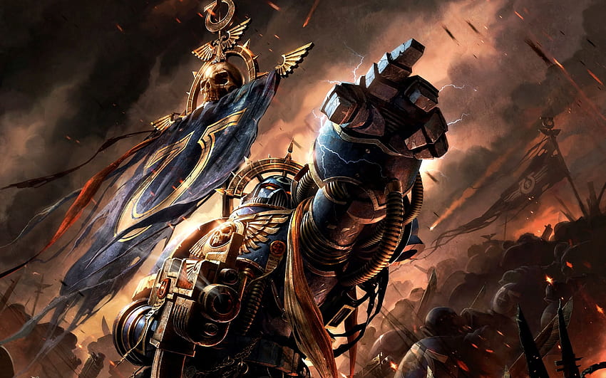 Warhammer 40,000 Dawn Of War III 스페이스 마린 아트 HD 월페이퍼